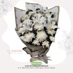 Pure White Lily & Chrysanthemum Harmony Bouquet