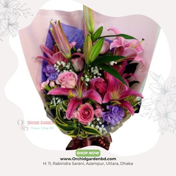 Pink Lily Fantasy Mixed Bouquet