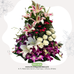 Grand Luxury Lily–Orchid Tower Arrangement