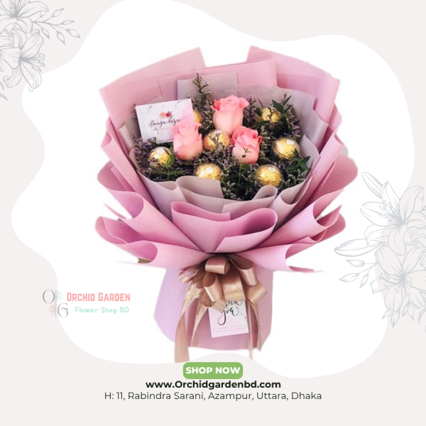 Pink Rose Chocolate Bouquet Deluxe Edition