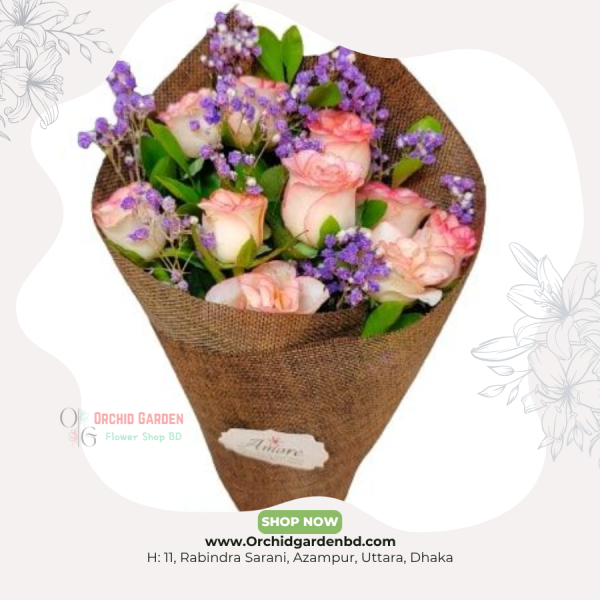 Pink Dream Rustic Rose Bouquet