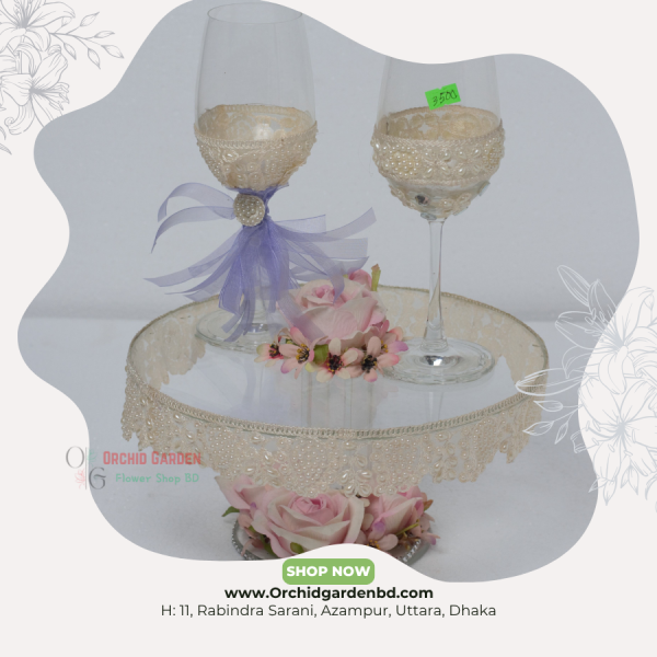 Luxury Engagement Glass Tray Set – Pearl Lace Edition Dala