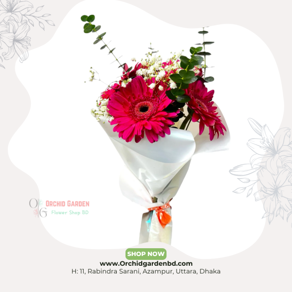 Simple Hot Pink Gerbera Mini Bouquet