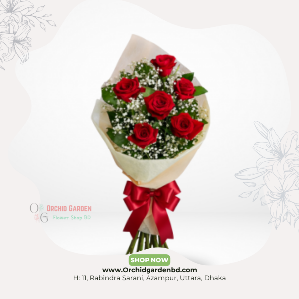 Classic Red Rose & Gypsy Bouquet
