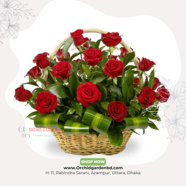 Red Rose Basket Premium Arrangement