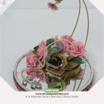 Pink Floral Mirror Jewellery Stand Tray – Premium Ring Display Edition