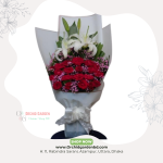 White Lily & Red Rose Premium Bouquet