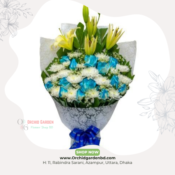Blue & White Premium Mixed Bouquet