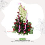 Elegant Tube Rose & Red Rose Standing Basket