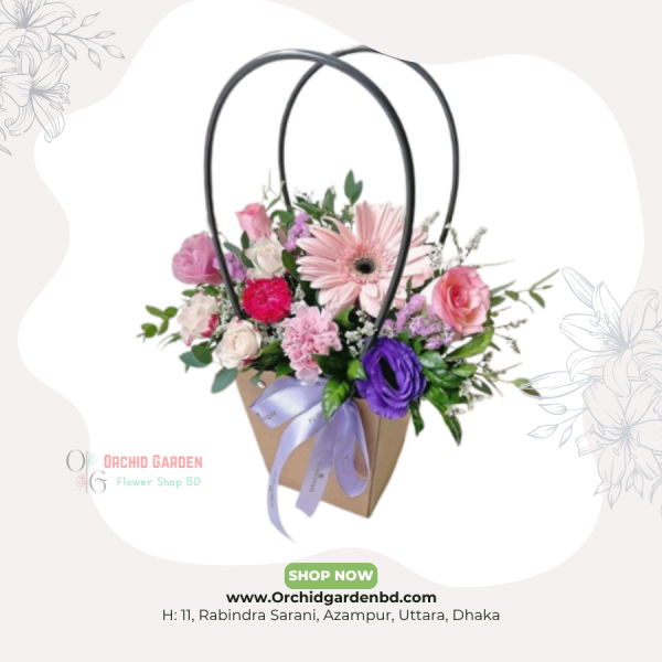 Premium Mixed Bloom Handbag Arrangement