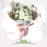Elegant White Rose & Eucalyptus Bouquet