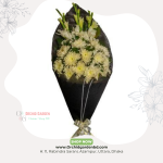 White Lily & White Chandramollika Black Wrap Bouquet