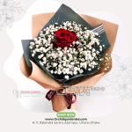 Single Red Rose Gypsy Bouquet