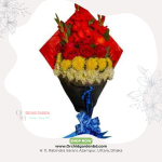 Red Rose, Chandramollika & Gladiolus Premium Red-Black Bouquet