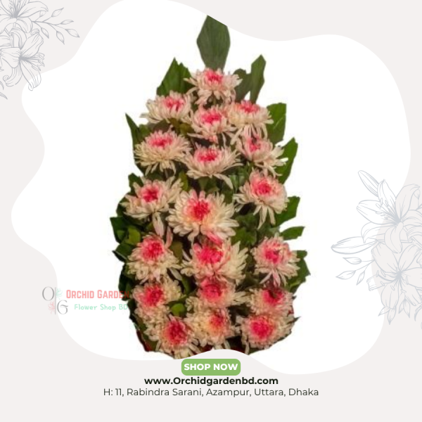 Pink-White Chandramollika Stand Arrangement