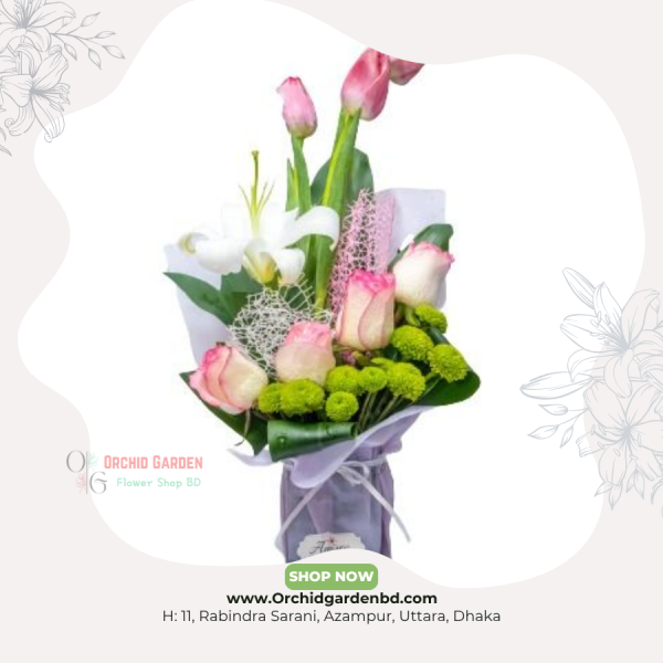 Blush Harmony Tulip Rose Bouquet