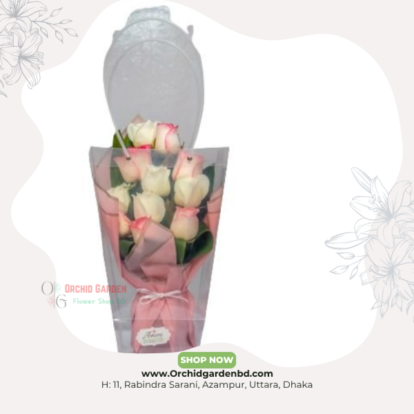 Elegant Boxed Bicolor Roses