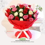 Mixed Rose Small Basket 30 Piece