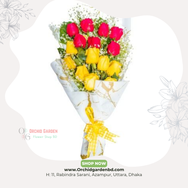 Red & Yellow Rose Mixed Bouquet