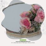 Pink Floral Mirror Tray – Soft Bloom Edition
