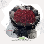 99 Red Rose Queen Bouquet – Luxury Black Wrap Edition