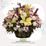 Mix flower round basket