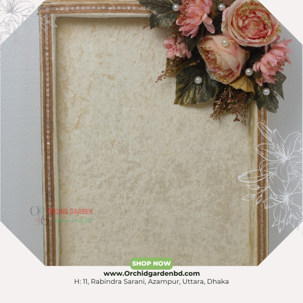 Cream Velvet Tray – Pink Floral Corner Luxury Edition
