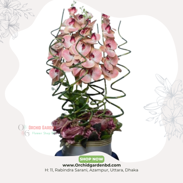 ArtificialOrchid Spiral Tower Arrangement – Luxury Home Décor Edition