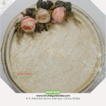 Golden Velvet Floral Round Tray – Luxury Edition