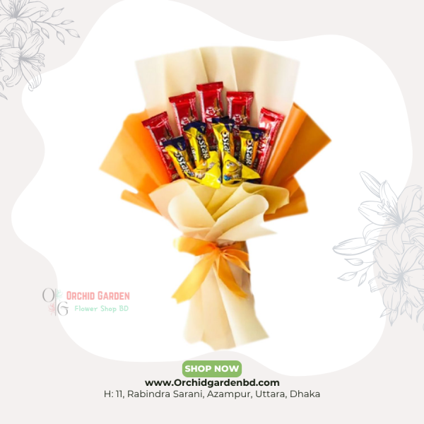 Mixed Chocolate Bouquet – Yellow Wrap Edition