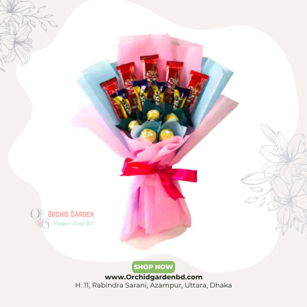 Ferrero, Snickers & KitKat Trio Bouquet – Pink Dream Edition