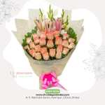 Pink Roses & Lily Grand Bouquet