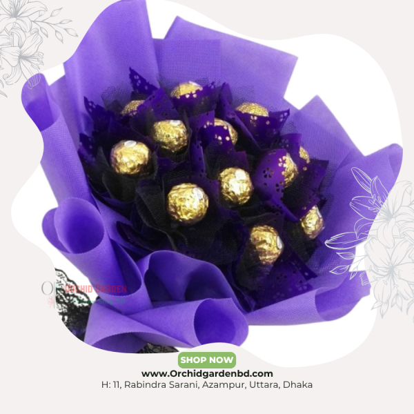 Luxury Ferrero & Purple Gift Bouquet