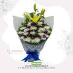 Yellow Lily & Purple-White Bouquet