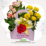 Mini Mixed Flower Carry Bag Arrangement