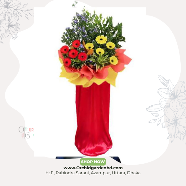 Gerbera Celebration Stand Bouquet – Bright Festival Edition